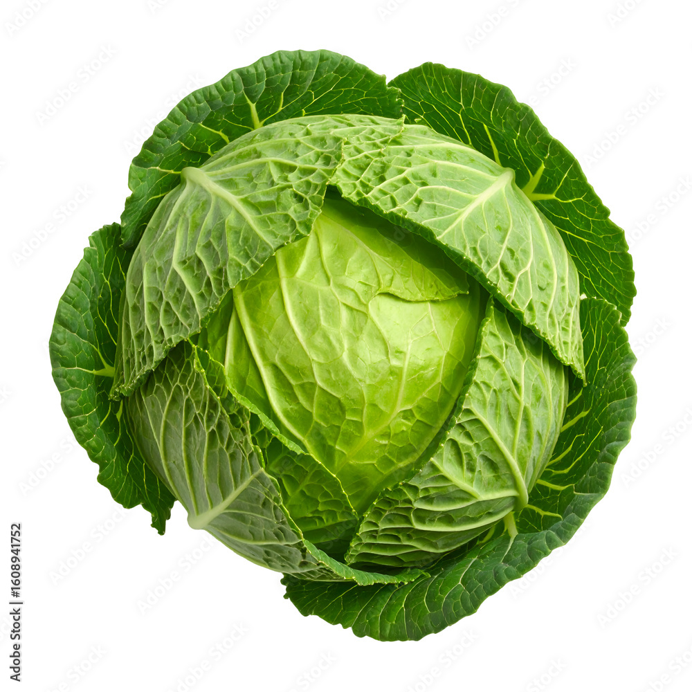 Obraz premium Cabbage: A fresh, vibrant, leafy head of cabbage, capturing the essence of freshness, organic, and culinary delight.
