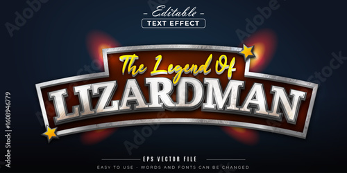 The legend of lizardman text, editable text effect.