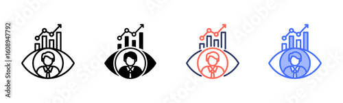 Conversion Rate icon set multiple style collection