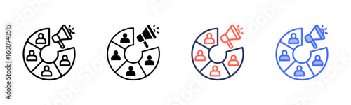 Segmentation icon set multiple style collection