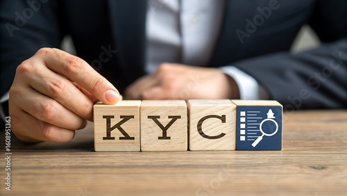 Business Person Arranging Wooden Blocks Representing Regulations, Compliance Procedures and Checklist to Promote Transparency and Due Diligence.