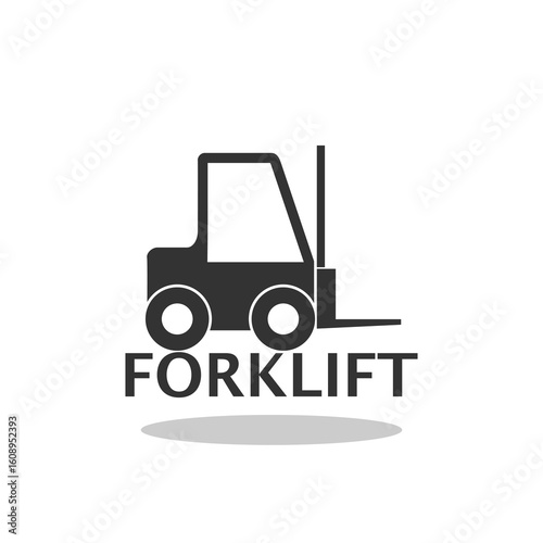 Forklift icon logo with shadow