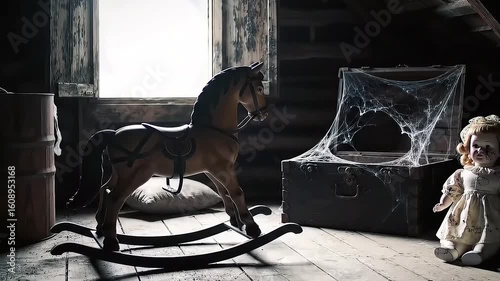 A Haunted Attic with Creepy Old Toys at Night | Spooky Horror