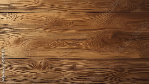 A realistic brown wooden texture background. This illustration features natural wood grain, knots, and planks, perfect for rustic and vintage designs.
