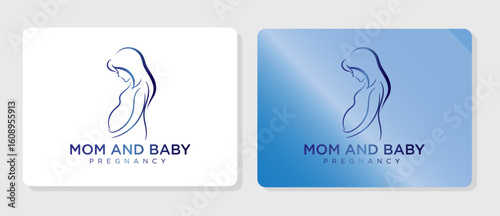 Pregnant logo design with unique concept, Premium Vector illustration