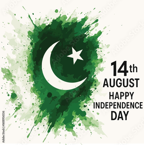 Celebrate 14th August Pakistan Independence Day with Green & White Pride, National Flag Art, Patriotic Spirit, Unity, Cultural Festivities, and Freedom Tribute