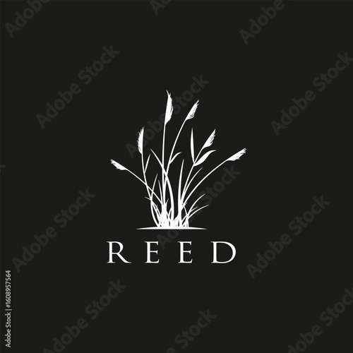 vintage reeds logo vector symbol illustration design, Black white