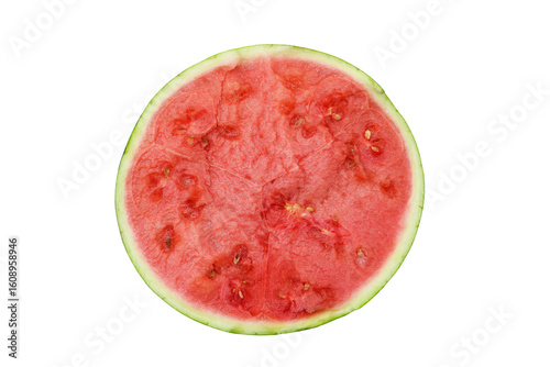 PNG watermelon top view, isolated fresh slice of watermelon, summer fruit