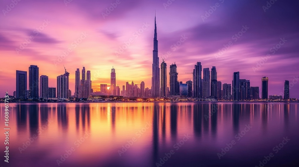 Obraz premium dubai skyline at sunset