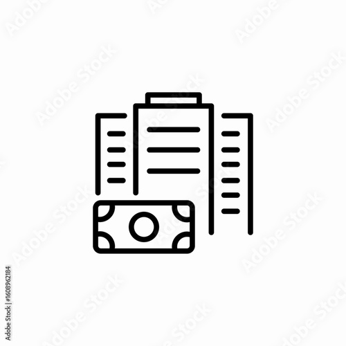 city buildings money icon sign vector