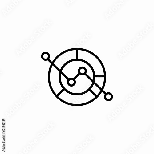 circular chart data analysis icon sign vector