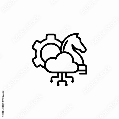 cloud strategy technology icon sign vector