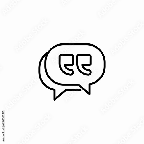 double quotation speech icon sign vector