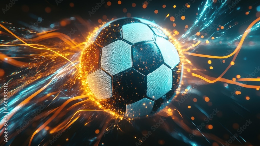 Fototapeta premium soccer ball energy burst