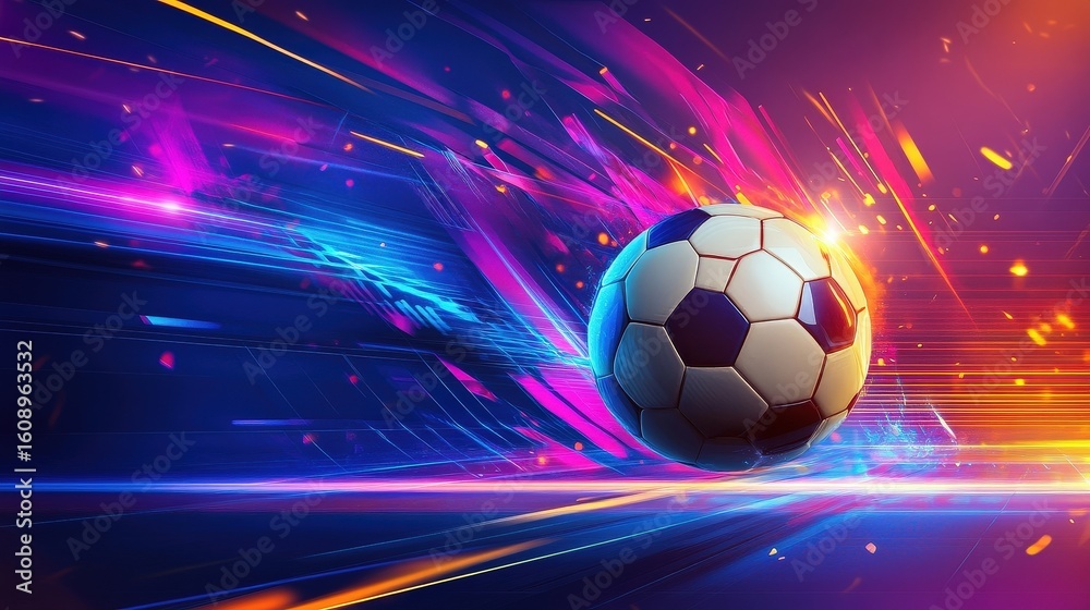 Naklejka premium soccer ball speed motion abstract background