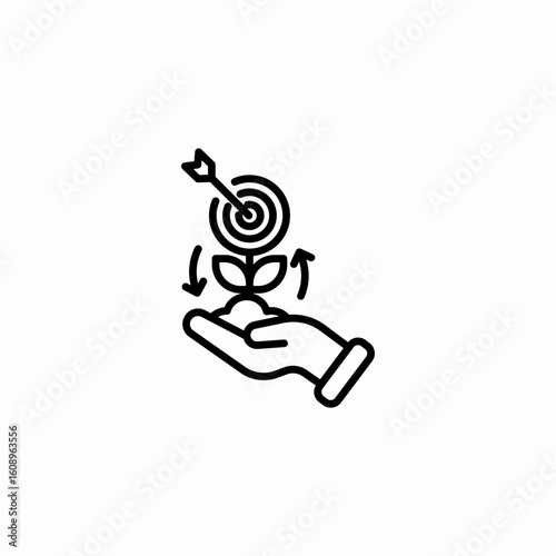hand growth target icon sign vector