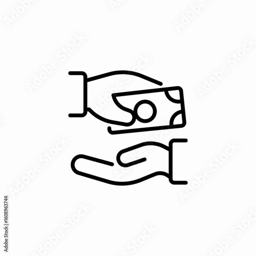hands exchanging money icon sign vector