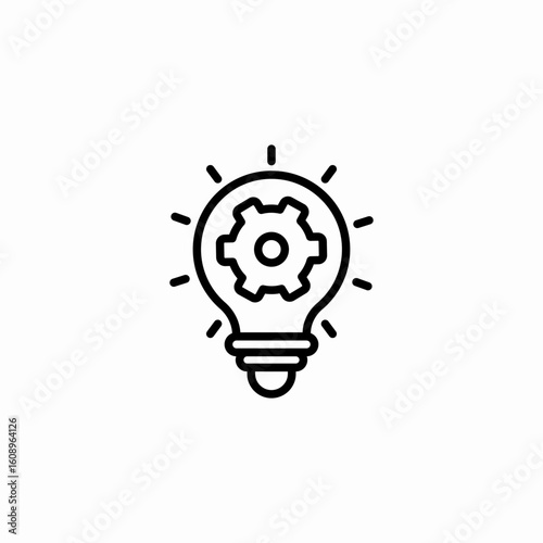 idea gear lightbulb icon sign vector