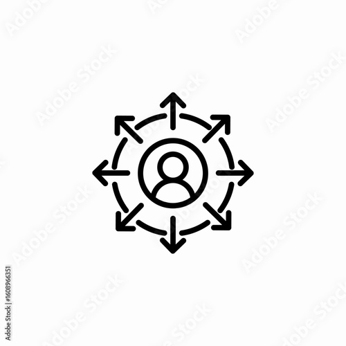 user reach direction icon sign vector