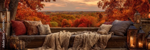 Autumn View: Cozy Fall Deck Scene