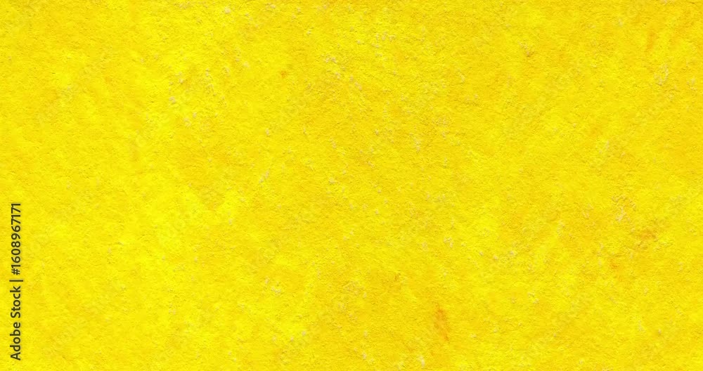 Texture crayon paint crazy cadmium dark yellow oil pastel pencil. Handmade pulsing background. Stop motion paint structure. Overlay blank card. Seamless made loop natural brush hand drawn structure. 