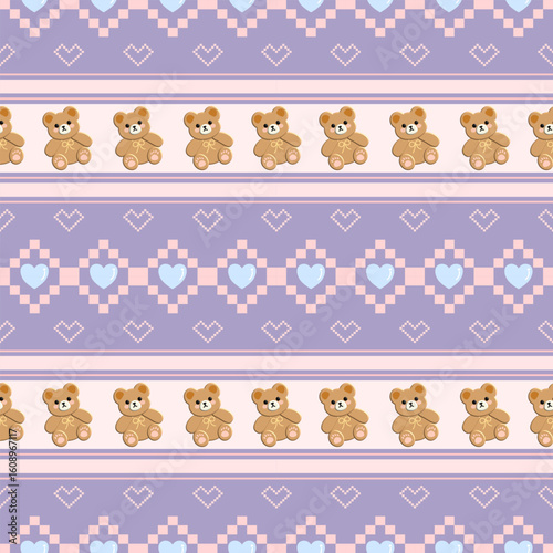 seamless pattern with bear, fabric pattern, gift wrapping paper, notebook cover, phone case pattern 
