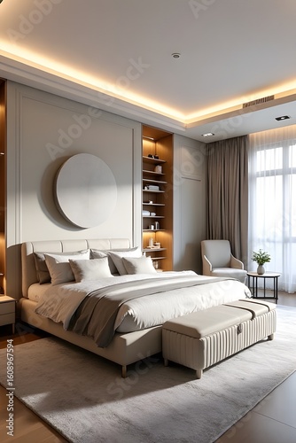 uxurious and modern master bedroom interior 
