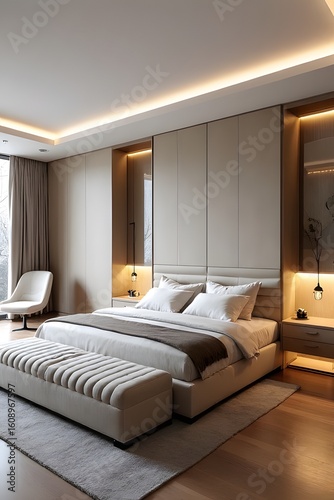 uxurious and modern master bedroom interior 