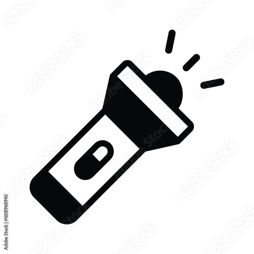 Trendy glyph style icon of handheld excavation torch