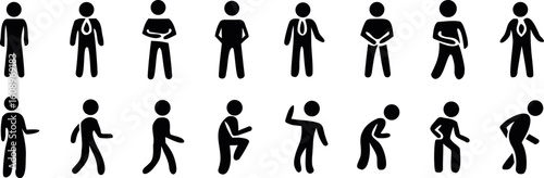 Collection of Symbolic People in Various Poses, Representing Diverse Activities