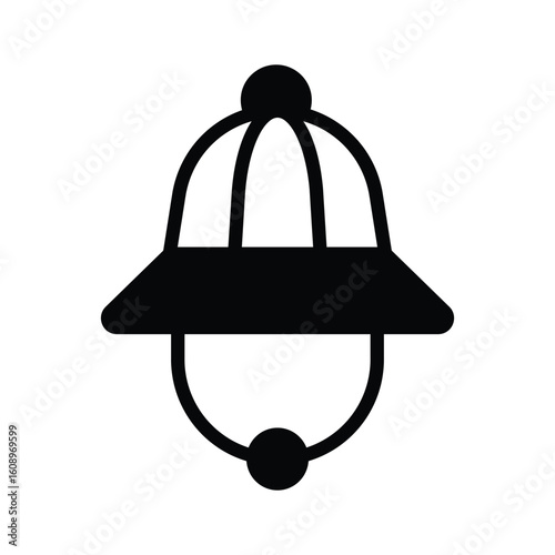 Sleek glyph style icon of worn archaeologist hat