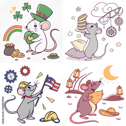 High-Quality Rats Illustrations in Various Styles – SVG Bundle