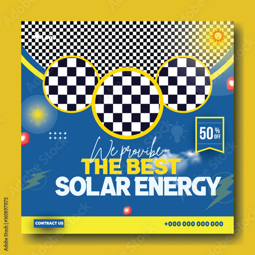 Eye Catching Solar Energy Advertisement Design for Social Media Marketing Promotion