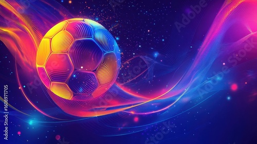 vibrant soccer ball abstract art