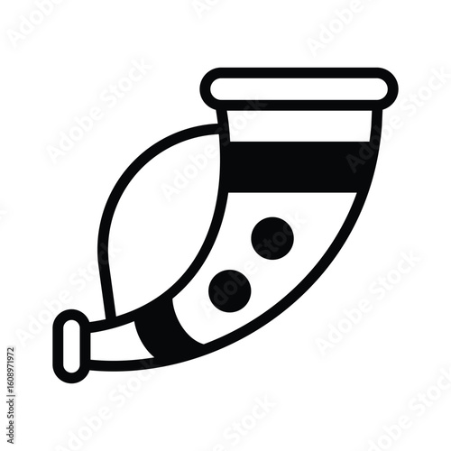 Sleek glyph icon of decorated war horn