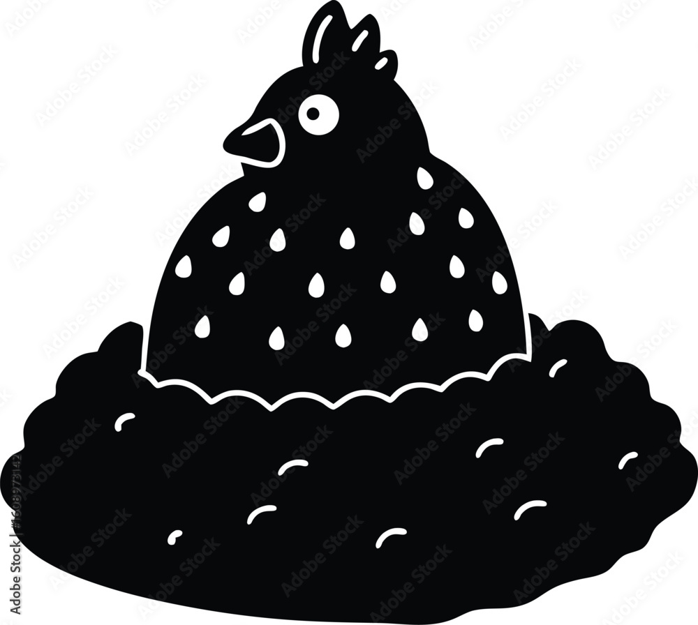 Naklejka premium Cute Melty Ice Cream Scoop Vector silhouette