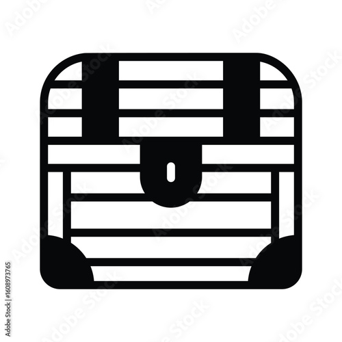 Trendy glyph style icon of hidden treasure box