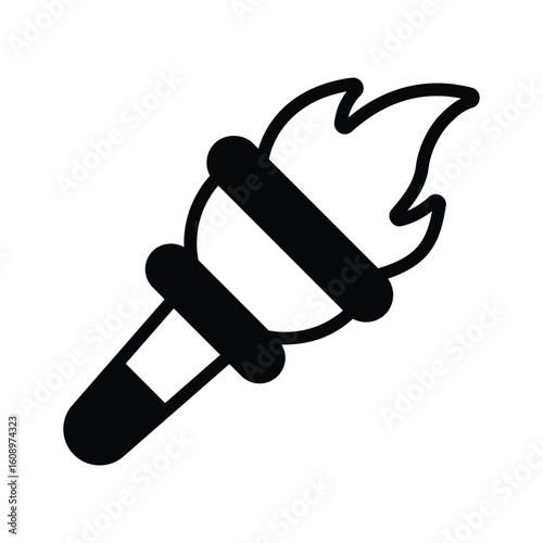 Ready to use glyph icon of flaming fire torch