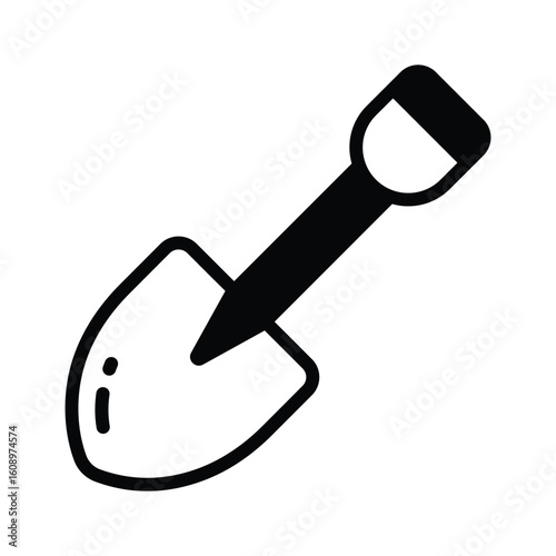 Trendy glyph icon of heavy metal shovel