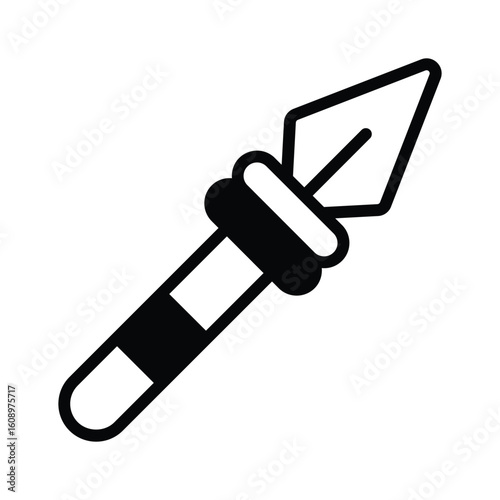 A trendy glyph icon of hunting spearhead