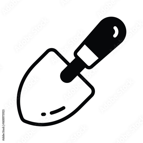Trendy glyph style icon of basic digging spade