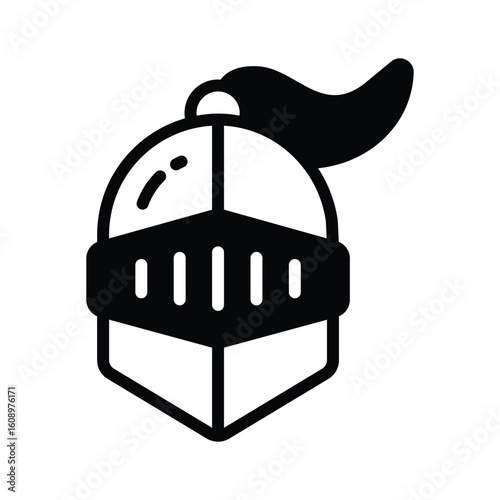 Premium glyph icon of knight�s protective helmet