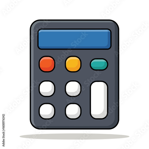 Flat color icon isolated on transparent background of calculator