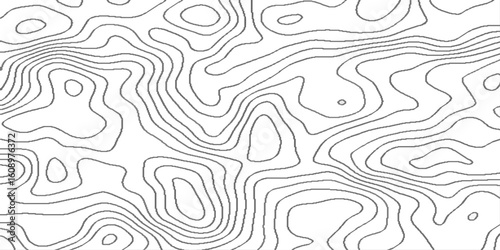 Topographic contour lines map seamless pattern, vector natural shadow papercut web topography map spiral line, pattern shape in organic wood on white and transparent background.