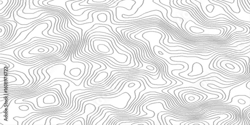 Beautiful line art topographic map, abstract cartography artistic map topographic contour in lines and contours topo design, white on black background Topographic line map pattern and modern.