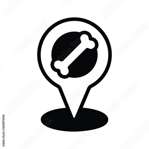Trendy glyph icon of fossil excavation location
