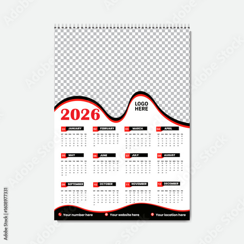 Modern Simple and Clean Calendar Design.