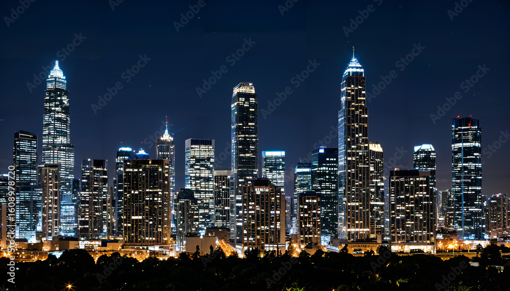Fototapeta premium le centre ville d'une grande métropole la nuit
