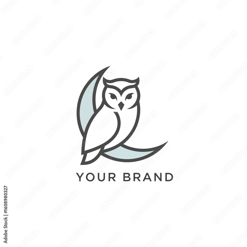 Obraz premium Owl logo vektor