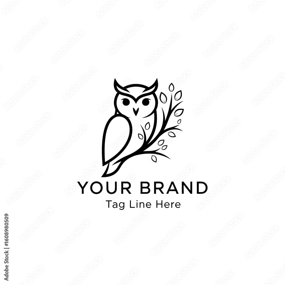 Obraz premium Owl logo vektor
